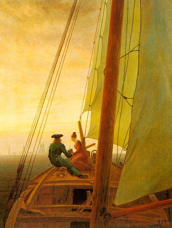 Caspar David Friedrich On Board a Sailing Ship